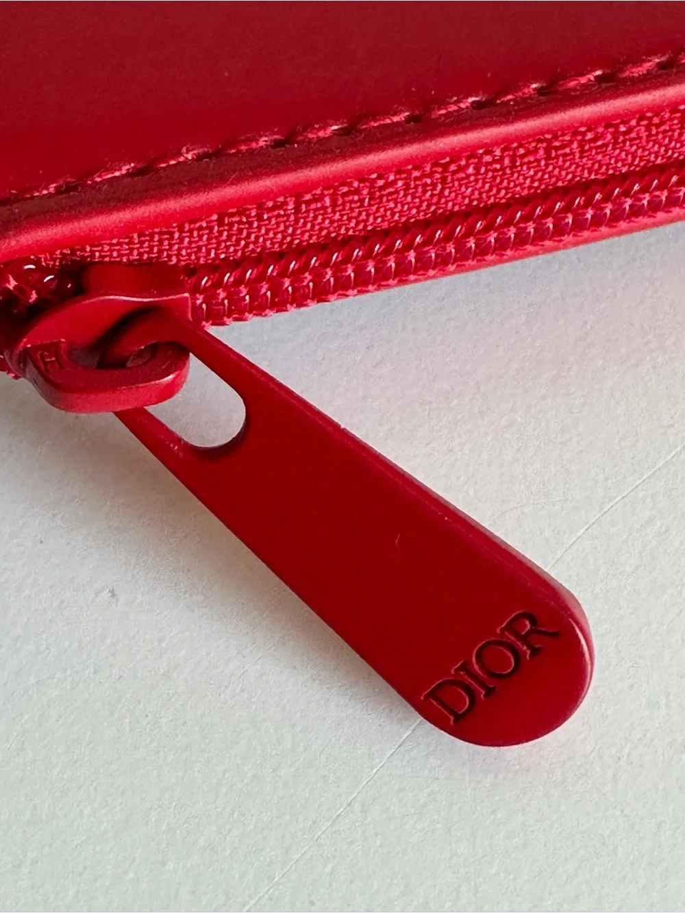 NEW DIOR Red Patent Zippered Makeup Bag Pouch GWP